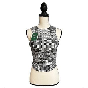 Halara Softlyzero Airy Black Gingham Sleeveless Tank Top Built In Bra Sz XL NWT